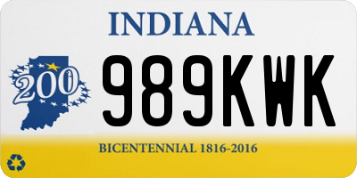 IN license plate 989KWK