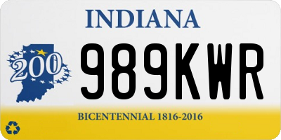 IN license plate 989KWR