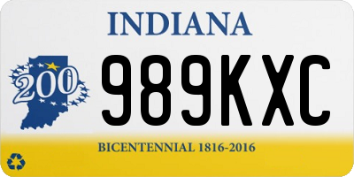 IN license plate 989KXC