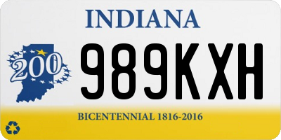 IN license plate 989KXH