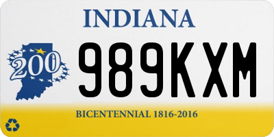 IN license plate 989KXM