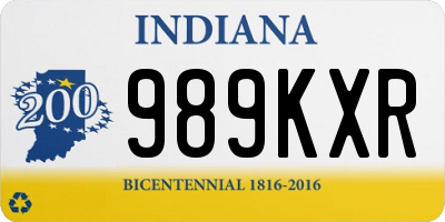 IN license plate 989KXR