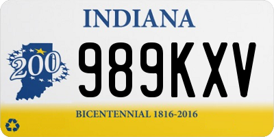 IN license plate 989KXV
