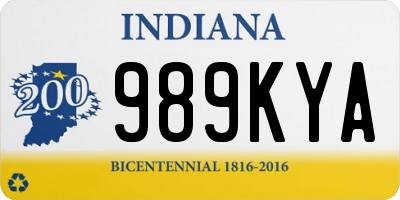 IN license plate 989KYA