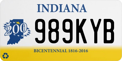 IN license plate 989KYB