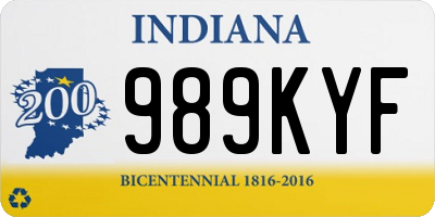 IN license plate 989KYF