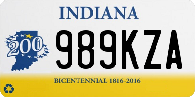 IN license plate 989KZA