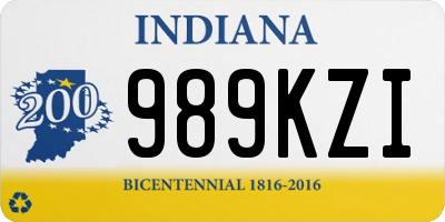 IN license plate 989KZI