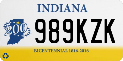 IN license plate 989KZK