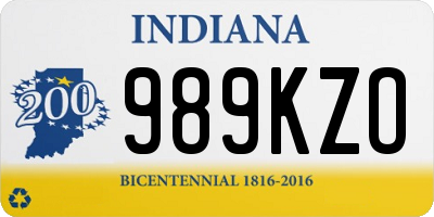 IN license plate 989KZO