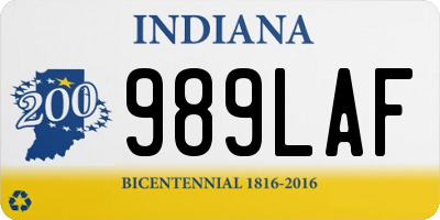 IN license plate 989LAF
