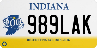 IN license plate 989LAK