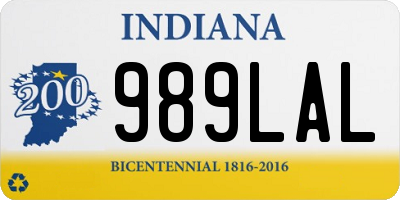 IN license plate 989LAL