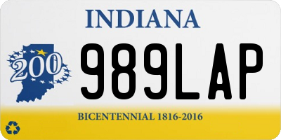 IN license plate 989LAP