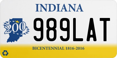 IN license plate 989LAT