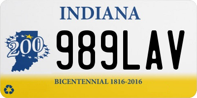 IN license plate 989LAV