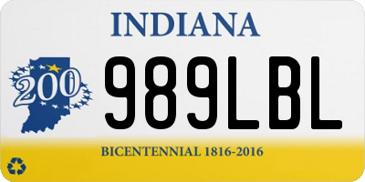 IN license plate 989LBL