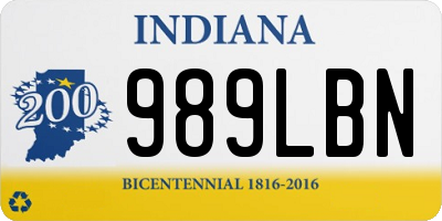 IN license plate 989LBN