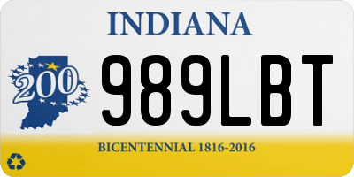 IN license plate 989LBT