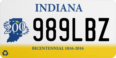 IN license plate 989LBZ