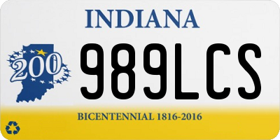 IN license plate 989LCS