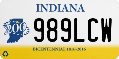 IN license plate 989LCW