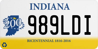 IN license plate 989LDI