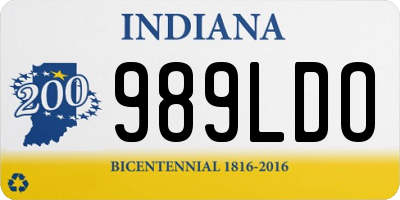 IN license plate 989LDO