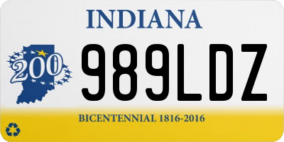 IN license plate 989LDZ