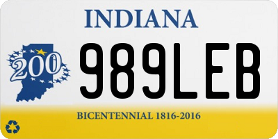 IN license plate 989LEB