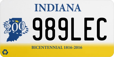 IN license plate 989LEC