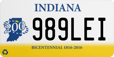 IN license plate 989LEI