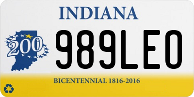 IN license plate 989LEO