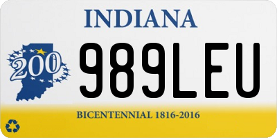IN license plate 989LEU