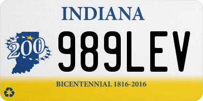 IN license plate 989LEV