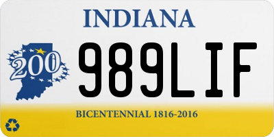 IN license plate 989LIF