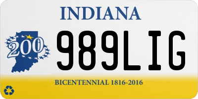 IN license plate 989LIG