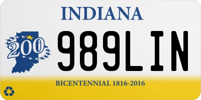 IN license plate 989LIN