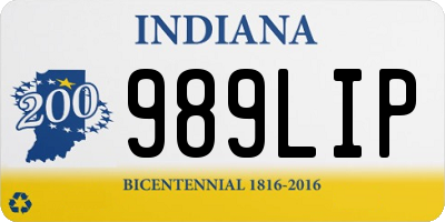 IN license plate 989LIP