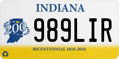 IN license plate 989LIR