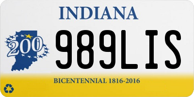 IN license plate 989LIS