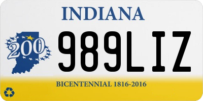 IN license plate 989LIZ