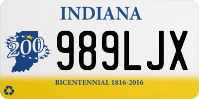 IN license plate 989LJX