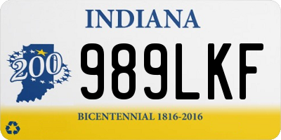 IN license plate 989LKF