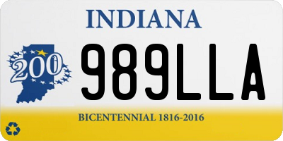 IN license plate 989LLA