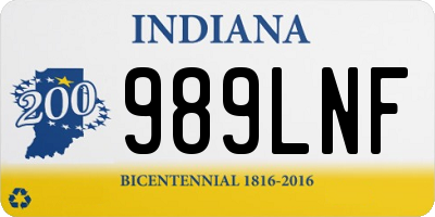 IN license plate 989LNF