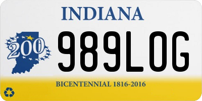 IN license plate 989LOG