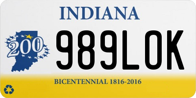 IN license plate 989LOK