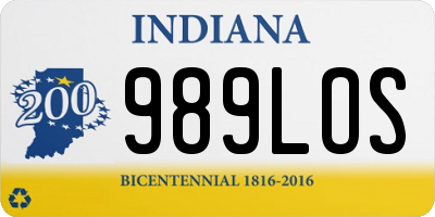 IN license plate 989LOS
