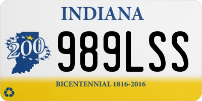 IN license plate 989LSS